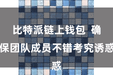 比特派链上钱包  确保团队成员不错考究诱惑